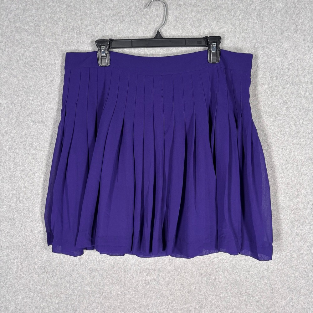 Gap Pleated‎ Mini Skirt Size 14 Purple Chiffon Flowy Feminine Coquette Preppy